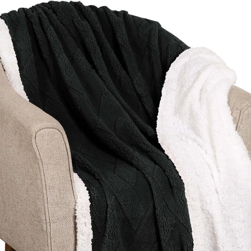 King Black Fleece Knitted Plush Blanket