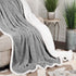 King Platinum Geometric Fleece Woven Plush Blanket