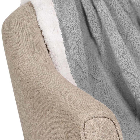 King Platinum Geometric Fleece Woven Plush Blanket