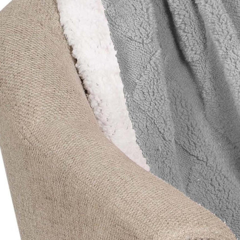 King Platinum Geometric Fleece Woven Plush Blanket