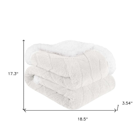 King White Fleece Knitted Plush Blanket