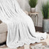 King White Fleece Knitted Plush Blanket