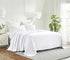 Queen White Cotton Woven Chevron Blanket