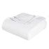 Queen White Cotton Woven Chevron Blanket