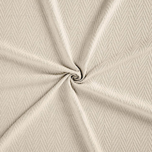 King Ivory Cotton Woven Chevron Blanket