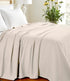 King Ivory Cotton Woven Chevron Blanket