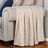 King Ivory Cotton Woven Chevron Blanket