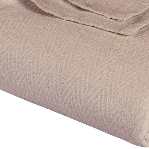 King Khaki Cotton Waffle Weave Blanket
