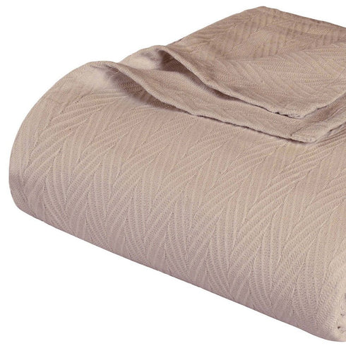 King Khaki Cotton Waffle Weave Blanket