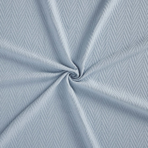 King Light Blue Cotton Woven Chevron Blanket