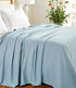 King Light Blue Cotton Woven Chevron Blanket