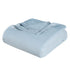 King Light Blue Cotton Woven Chevron Blanket