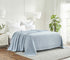 King Light Blue Cotton Woven Chevron Blanket