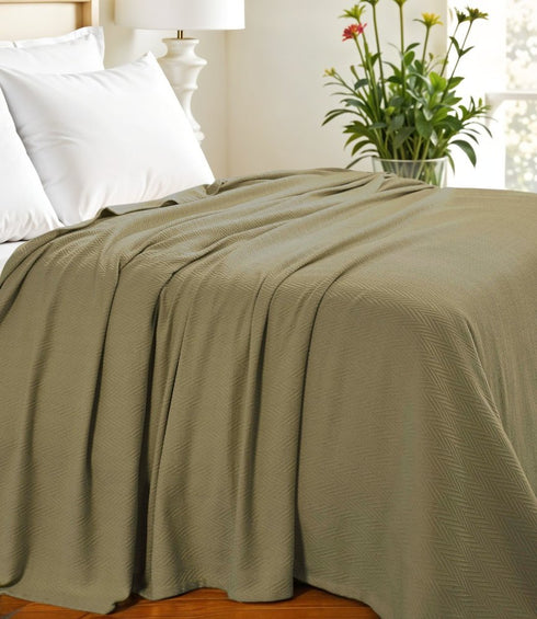 King Sage Cotton Woven Chevron Blanket