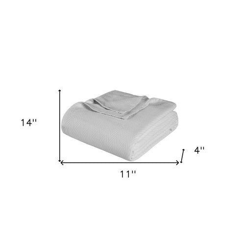 King Silver Cotton Waffle Weave Blanket