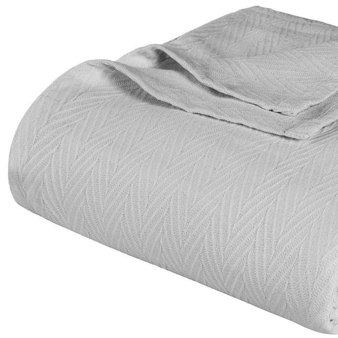 King Silver Cotton Waffle Weave Blanket