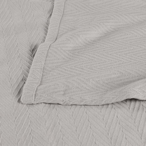 King Silver Cotton Waffle Weave Blanket