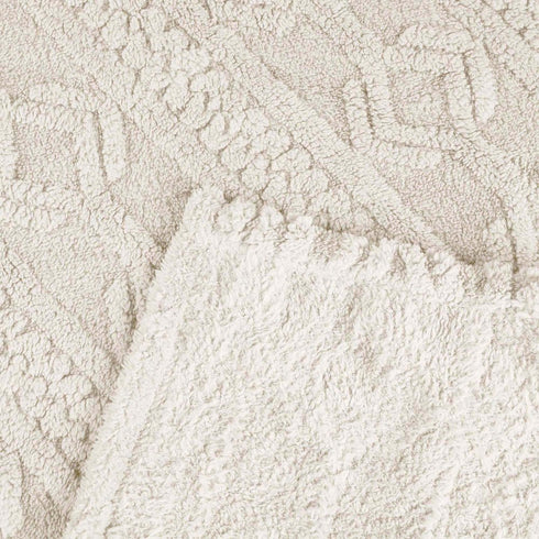 Queen Ivory Fleece Knitted Plush Blanket