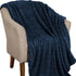 Queen Navy Blue Fleece Knitted Plush Blanket