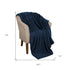 Queen Navy Blue Fleece Knitted Plush Blanket