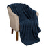 Queen Navy Blue Fleece Knitted Plush Blanket