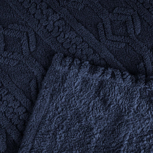 Queen Navy Blue Fleece Knitted Plush Blanket
