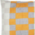 20" Yellow and Gray Check Throw Pillow With Embroidery