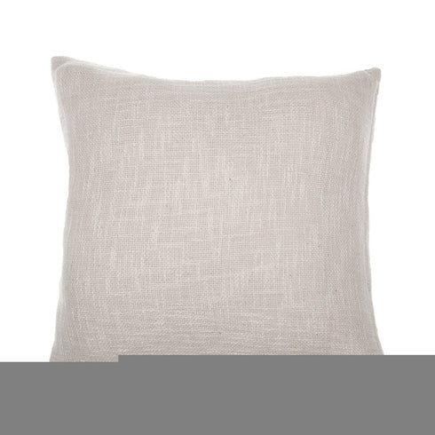 24" Red and Ivory Geometric Cotton Blend Throw Pillow With Embroidery