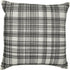 24" White and Black Check Cotton Blend Throw Pillow With Embroidery