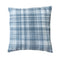 24" Blue Check Cotton Blend Throw Pillow With Embroidery