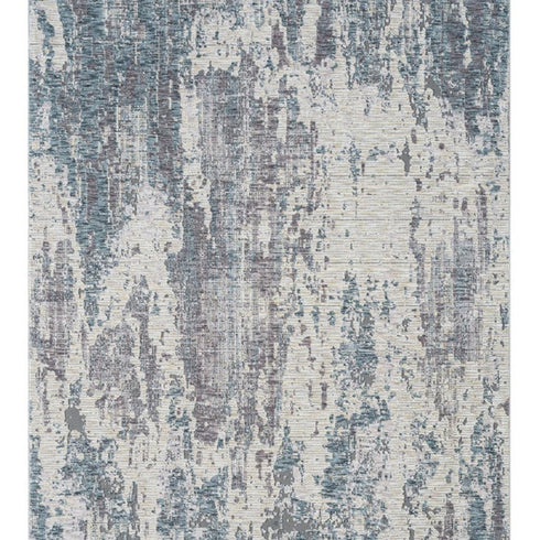 5' X 8' Gray and Ivory Abstract Area Rug