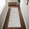 8' Ivory And Blue Floral Runner Rug