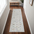 8' Ivory And Blue Floral Runner Rug