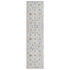 8' Ivory And Blue Floral Runner Rug