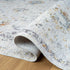 8' Ivory And Blue Floral Runner Rug
