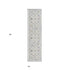 8' Ivory And Blue Floral Runner Rug