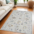5' X 8' Ivory and Blue Floral Area Rug