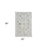 5' X 8' Ivory and Blue Floral Area Rug