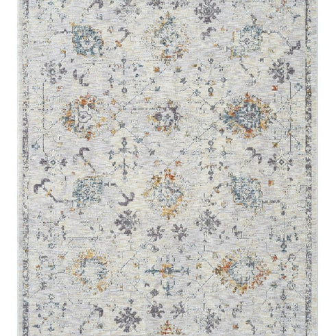 5' X 8' Ivory and Blue Floral Area Rug