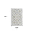 5' X 8' Ivory and Blue Floral Area Rug