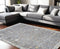 9' X 12' Gray and Ivory Floral Area Rug