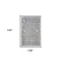 9' X 12' Gray and Ivory Floral Area Rug
