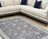 5' X 8' Gray and Ivory Floral Area Rug