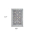 5' X 8' Gray and Ivory Floral Area Rug