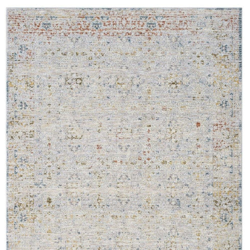 5' X 8' Ivory and Blue Floral Area Rug