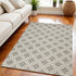 5' X 7' Gray and Ivory Trellis Non Skid Area Rug