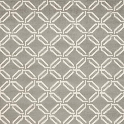 5' X 7' Gray and Ivory Trellis Non Skid Area Rug