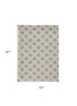 5' X 7' Gray and Ivory Trellis Non Skid Area Rug