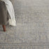 5' X 8' Gray And Beige Floral Non Skid Area Rug With Fringe