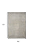 5' X 8' Gray And Beige Floral Non Skid Area Rug With Fringe